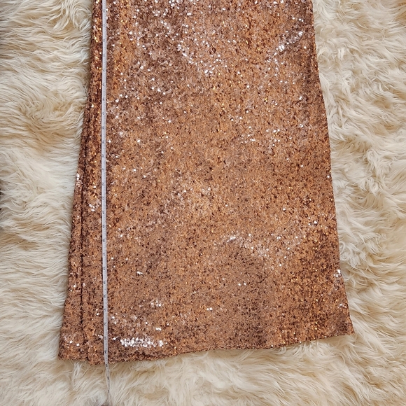Zara XS Rose gold sequin midi slip dress - Picture 12 of 16